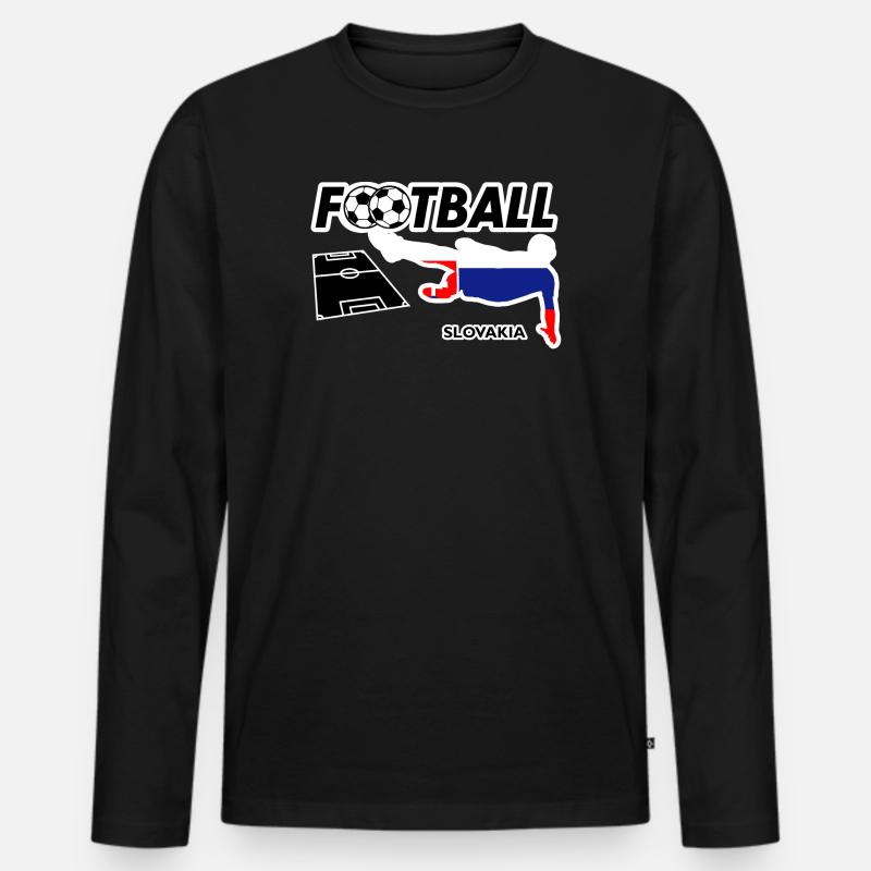 Fußball Fieber Slowakei - Männer Premium Bio Langarmshirt - Schwarz