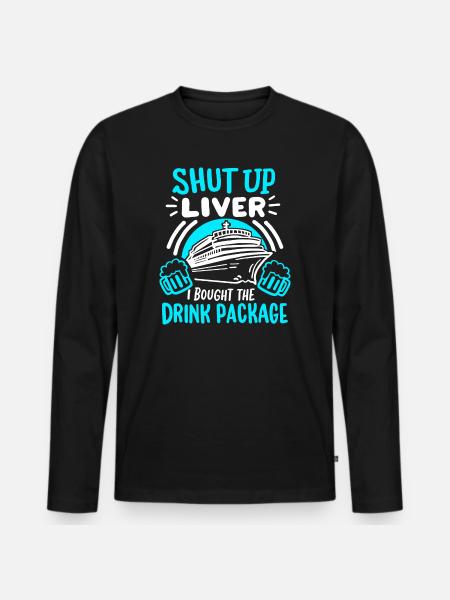 Kreuzfahrt Urlaub Trinken - Männer Premium Bio Langarmshirt - Schwarz