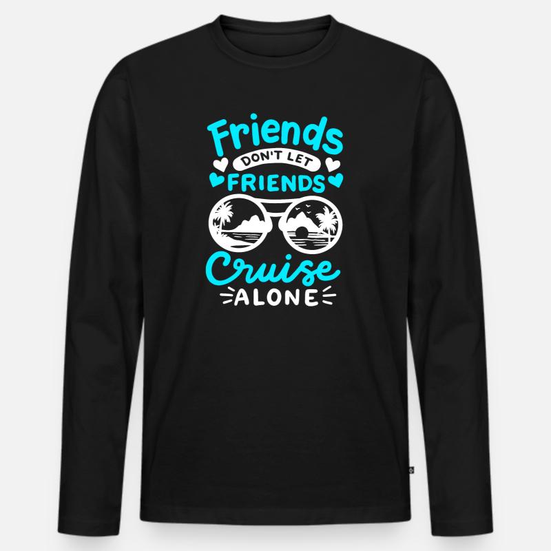 Kreuzfahrt mit Freunden - Männer Premium Bio Langarmshirt - Schwarz