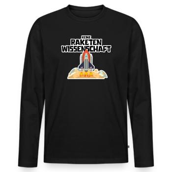 Raketenwissenschaft Spruch - Männer Premium Bio Langarmshirt - Schwarz - Vorne - Nico (187cm)
