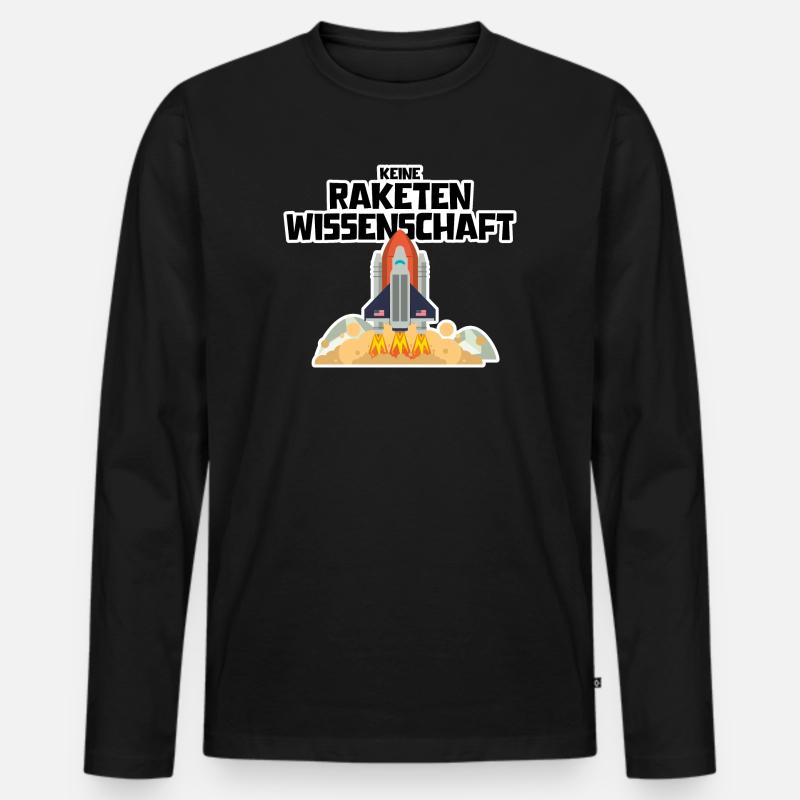 Raketenwissenschaft Spruch - Männer Premium Bio Langarmshirt - Schwarz