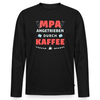 MPA alimenté par le café - T-shirt manches longues Premium bio Homme - noir - Devant - Nico (187cm)
