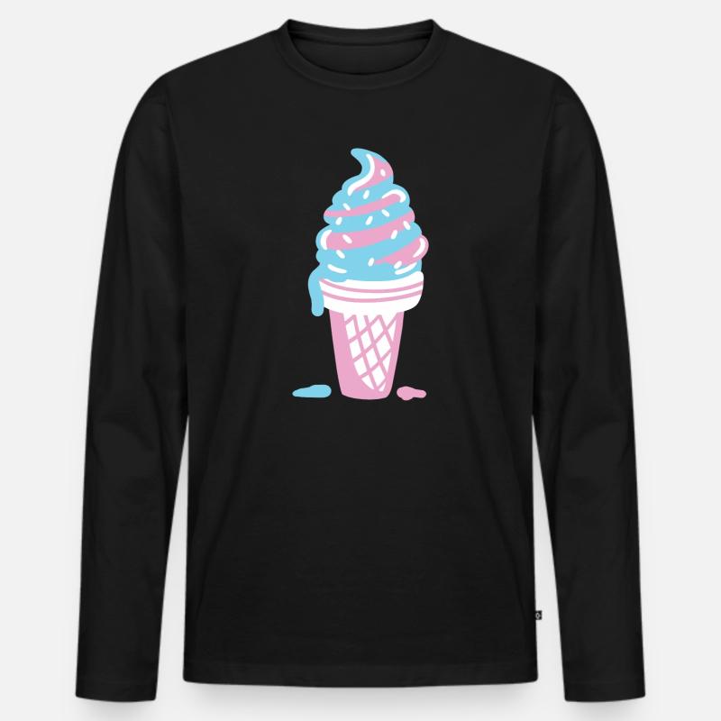 Eis Eiscreme - Männer Premium Bio Langarmshirt - Schwarz