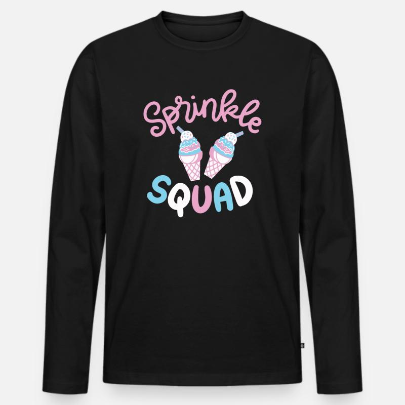 Eiscreme - Männer Premium Bio Langarmshirt - Schwarz