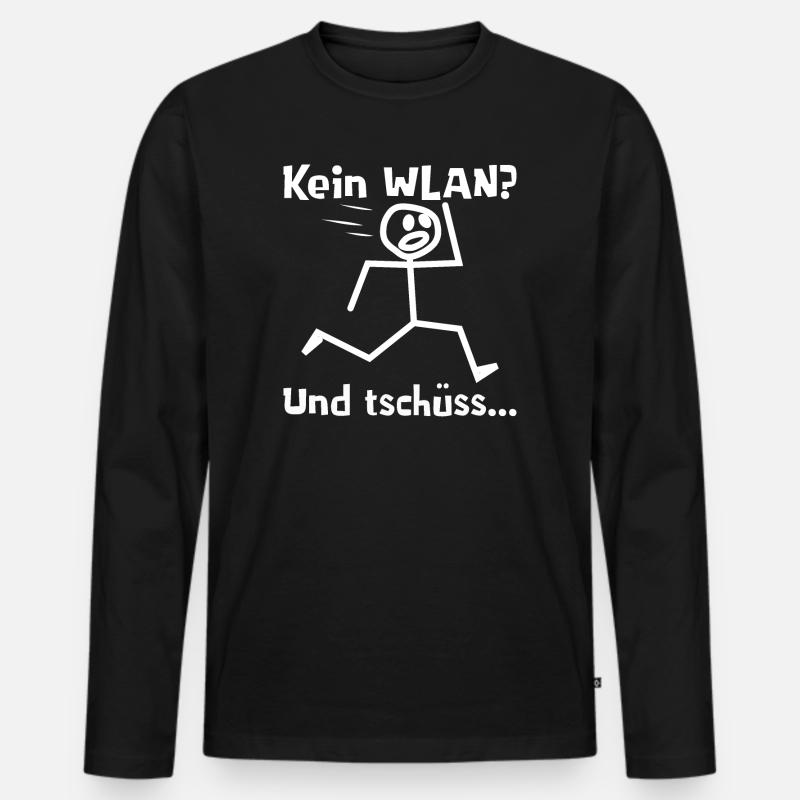 Kein WLAN? Und tschüss... - Männer Premium Bio Langarmshirt - Schwarz