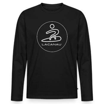 Lacanu Surf et Soleil Design abstrait - T-shirt manches longues Premium bio Homme - noir - Devant - Nico (187cm)