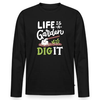 Garten Gartenarbeit - Männer Premium Bio Langarmshirt - Schwarz - Vorne - Nico (187cm)