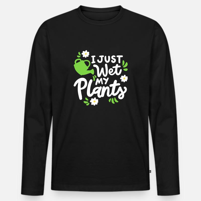 Garten Gartenarbeit - Männer Premium Bio Langarmshirt - Schwarz