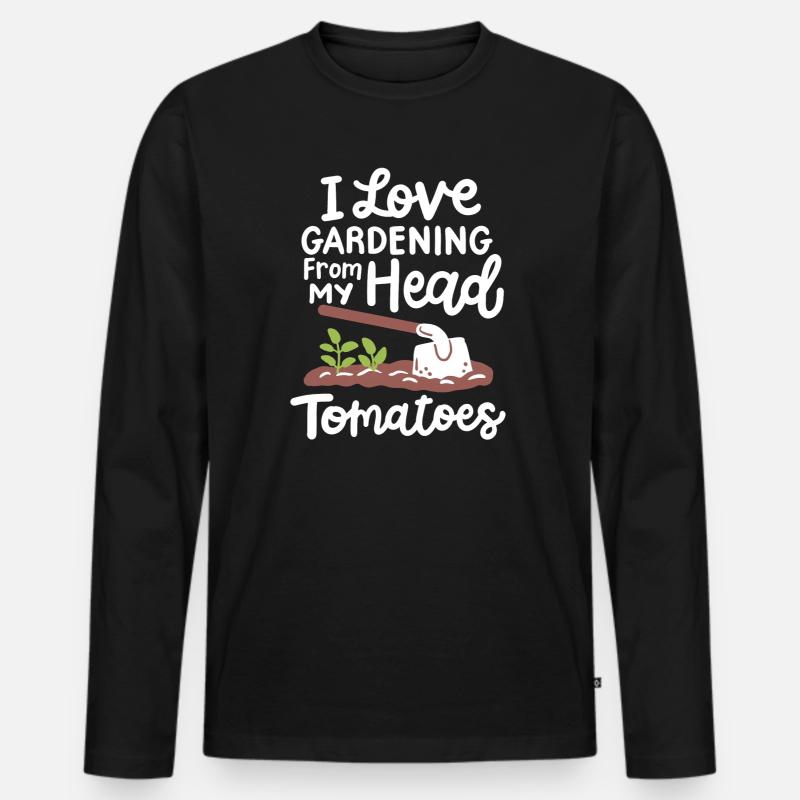 Garten Gartenarbeit - Männer Premium Bio Langarmshirt - Schwarz