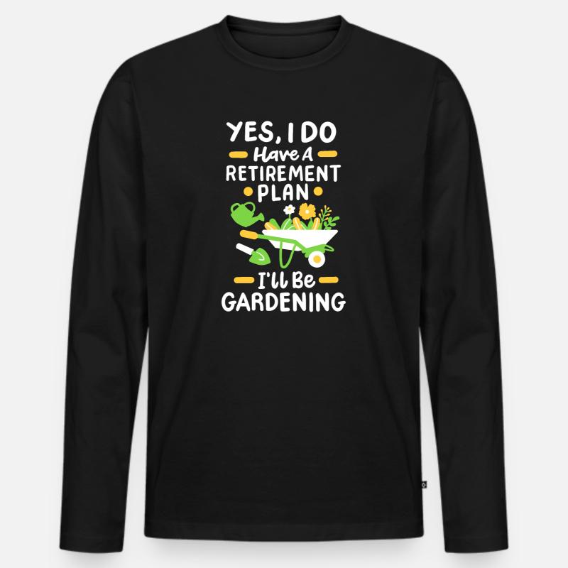 Garten Gartenarbeit Pflanzen - Männer Premium Bio Langarmshirt - Schwarz