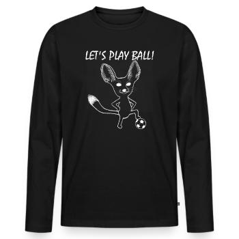 Fennek Let's Play Ball! - Männer Premium Bio Langarmshirt - Schwarz - Vorne - Nico (187cm)