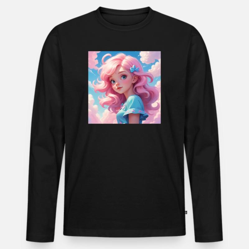 Girl - Männer Premium Bio Langarmshirt - Schwarz