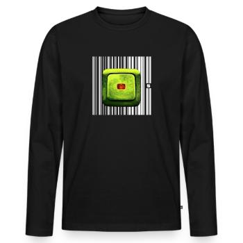 SPOT - GEHIRN - Männer Premium Bio Langarmshirt - Schwarz - Vorne - Nico (187cm)
