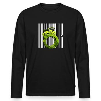 SPOT - STATUS - Männer Premium Bio Langarmshirt - Schwarz - Vorne - Nico (187cm)