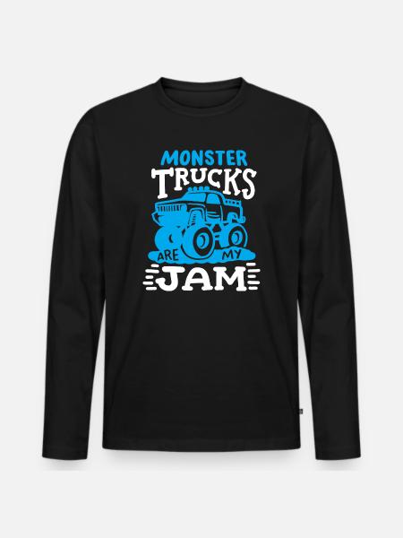 Monstertruck Truck - Männer Premium Bio Langarmshirt - Schwarz