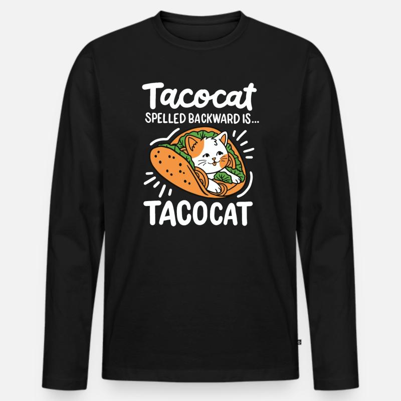 Tacocat Taco Cat - Männer Premium Bio Langarmshirt - Schwarz