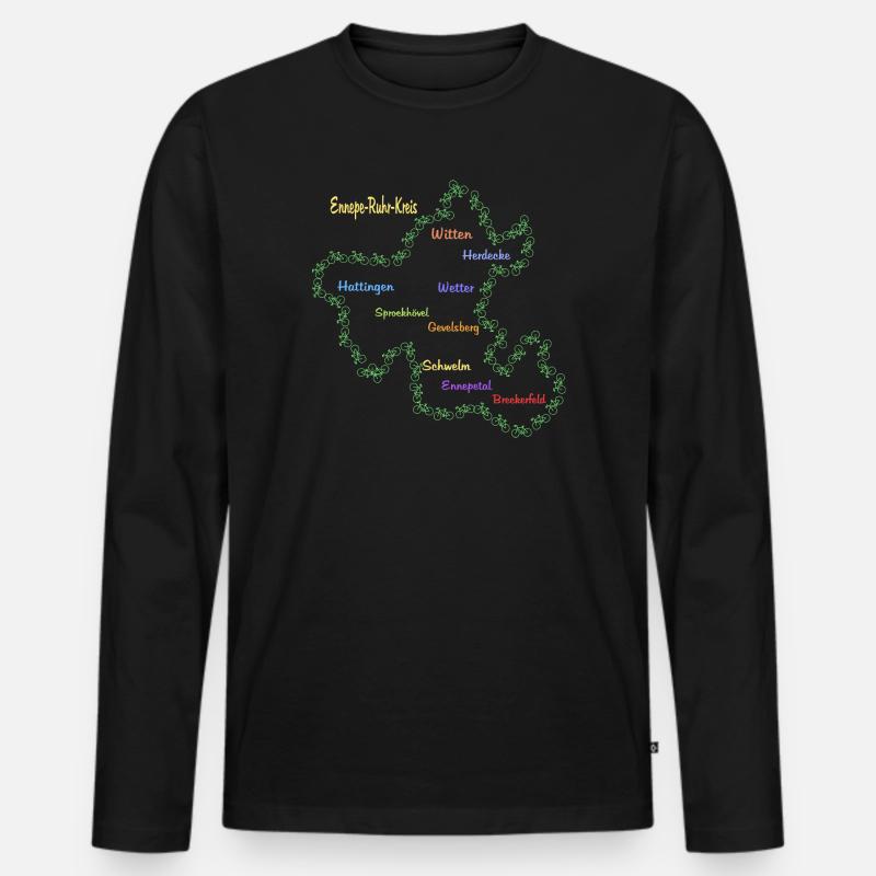 Ennepe Ruhr Kreis - Männer Premium Bio Langarmshirt - Schwarz