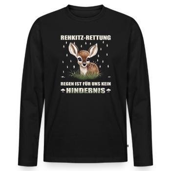 Fawn rescue - Men's Premium Organic Long Sleeve Shirt - black - Front - Nico (187cm)