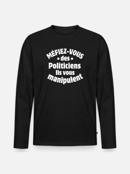 Politik, Politiker, Politiker - Männer Premium Bio Langarmshirt - Schwarz
