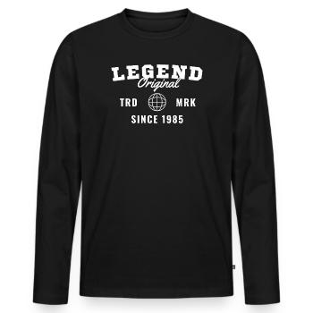 Birth Year Legend Since 1985 - Men's Premium Organic Long Sleeve Shirt - black - Front - Nico (187cm)