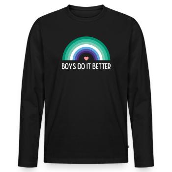 LGBTQ Pride Month - Boys Do it better - Men's Premium Organic Long Sleeve Shirt - black - Front - Nico (187cm)