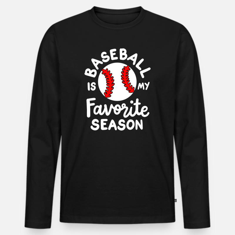 Baseball Baseball-Liebhaber - Männer Premium Bio Langarmshirt - Schwarz
