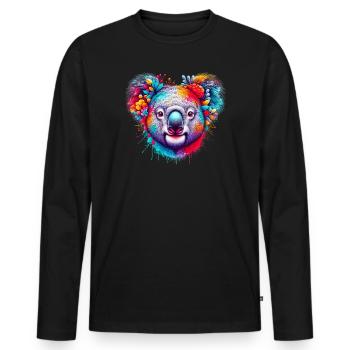 Koala - Männer Premium Bio Langarmshirt - Schwarz - Vorne - Nico (187cm)