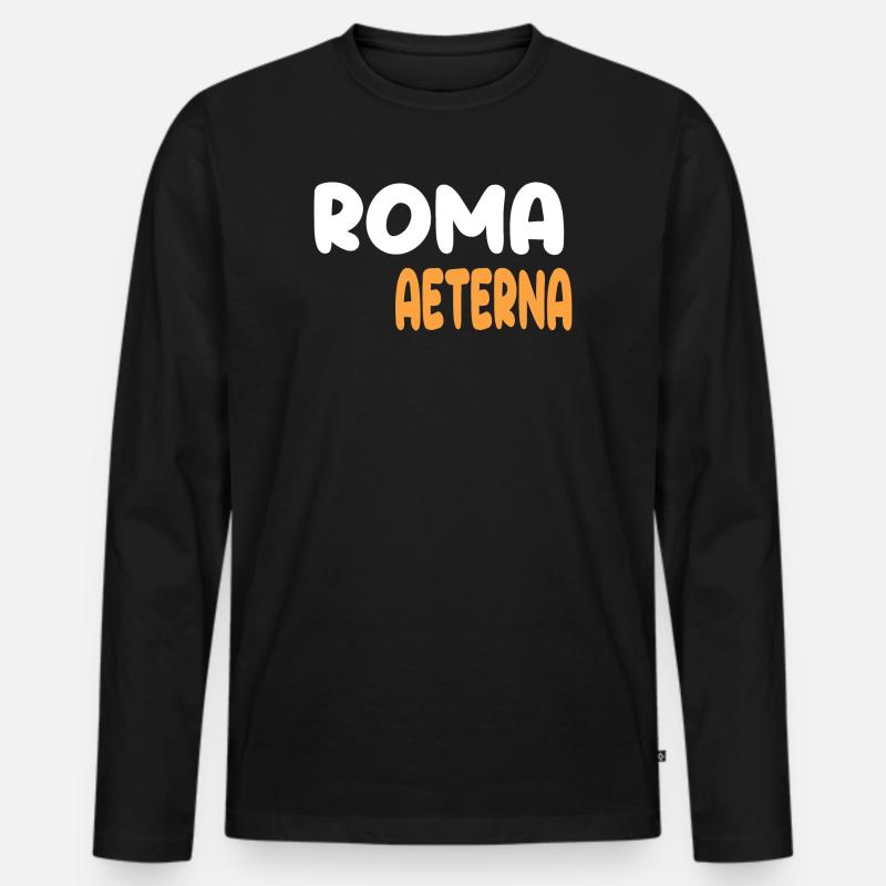 Roma Aeterna - Männer Premium Bio Langarmshirt - Schwarz