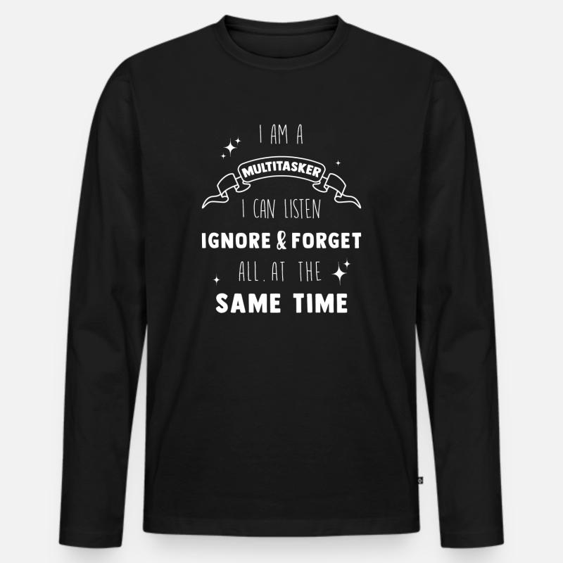 Multitasker - Männer Premium Bio Langarmshirt - Schwarz