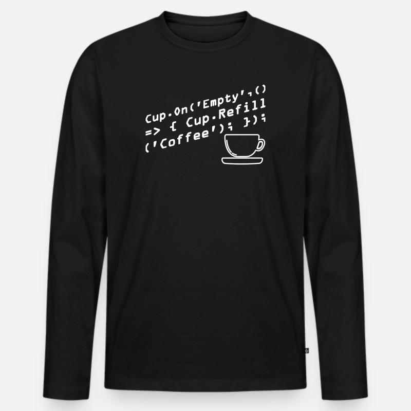 Programmers generate code from coffee Men's Premium Organic Long Sleeve Shirt