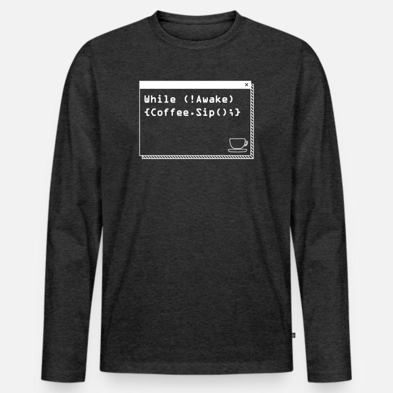 Programmers generate code from coffee Men's Premium Organic Long Sleeve Shirt