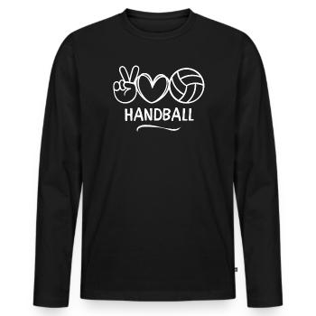 handball, handball, handball fan - Men's Premium Organic Long Sleeve Shirt - black - Front - Nico (187cm)