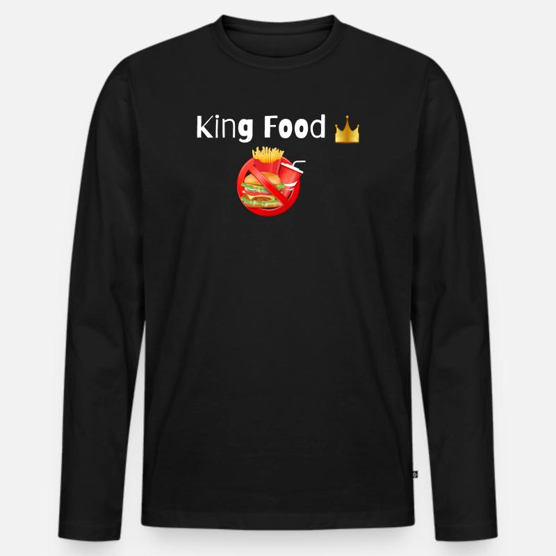 Quing Essen - Männer Premium Bio Langarmshirt - Schwarz
