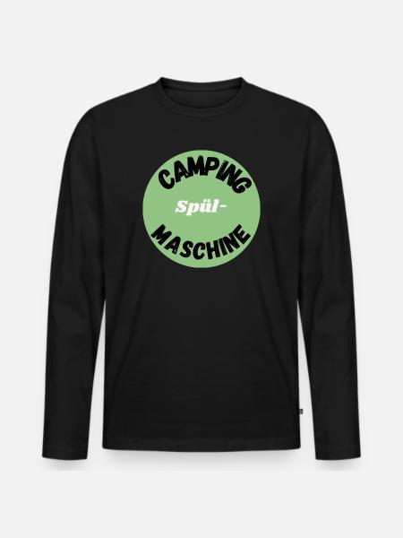 Camping spülmaschine - Männer Premium Bio Langarmshirt - Schwarz