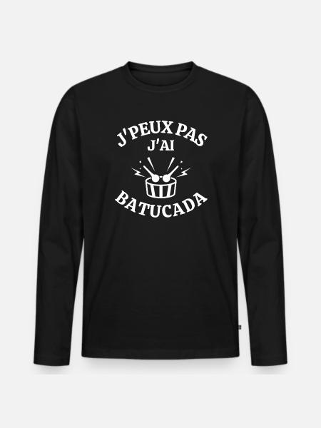 batucada, percussion, samba - T-shirt manches longues Premium bio Homme - noir