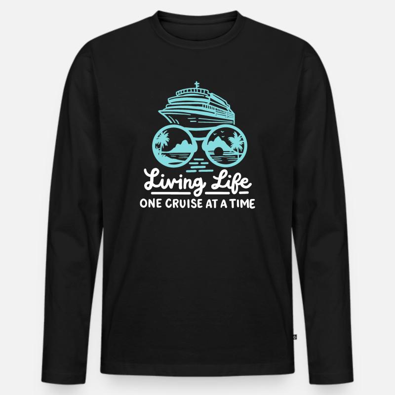 Kreuzfahrtschiff Kreuzfahrt - Männer Premium Bio Langarmshirt - Schwarz