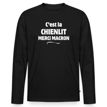 politician, politics, voting - Men's Premium Organic Long Sleeve Shirt - black - Front - Nico (187cm)