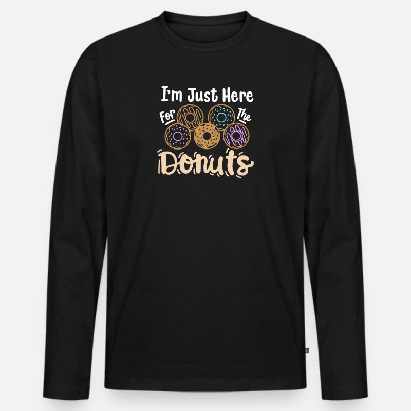 Donuts Donut-Liebhaber - Männer Premium Bio Langarmshirt - Schwarz