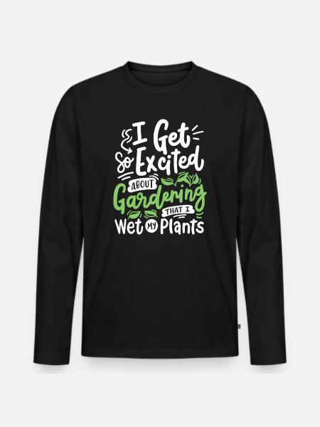 Gartenarbeit Gärtner - Männer Premium Bio Langarmshirt - Schwarz