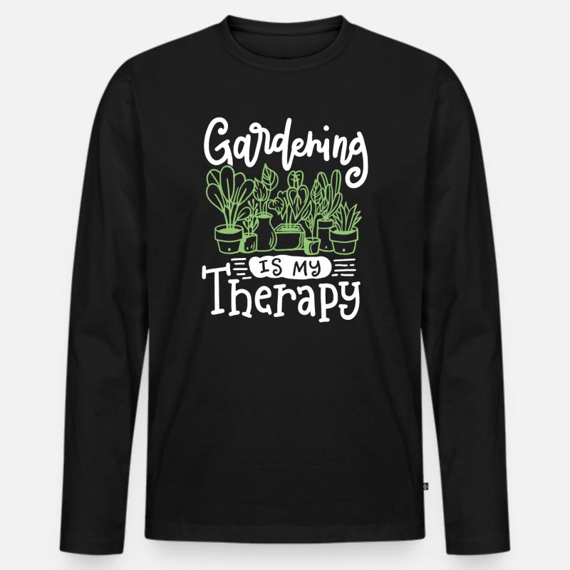 Gartenarbeit Gärtner - Männer Premium Bio Langarmshirt - Schwarz