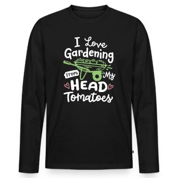 Gartenarbeit Gärtner - Männer Premium Bio Langarmshirt - Schwarz - Vorne - Nico (187cm)