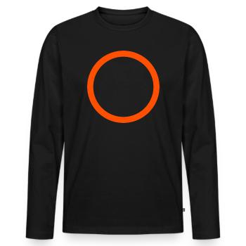 Emblème du cercle orange fluo - T-shirt manches longues Premium bio Homme - noir - Devant - Nico (187cm)