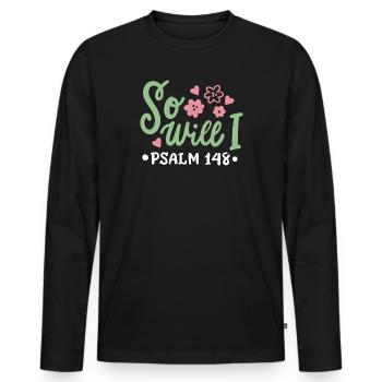 Christlich Glaube Bibelvers - Männer Premium Bio Langarmshirt - Schwarz - Vorne - Nico (187cm)