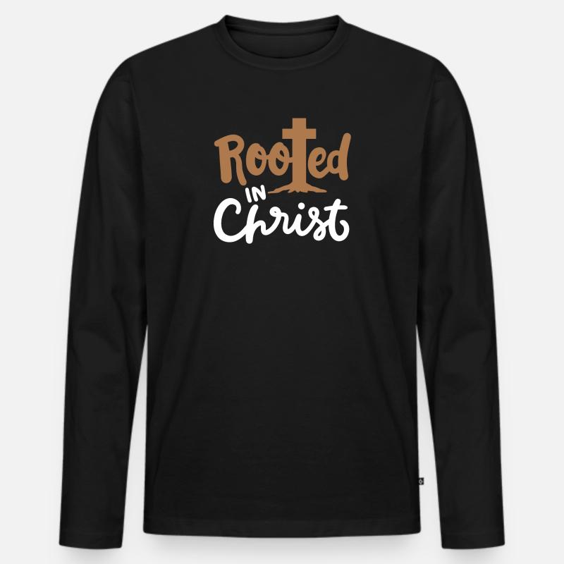 Christlich Glaube Religiös - Männer Premium Bio Langarmshirt - Schwarz