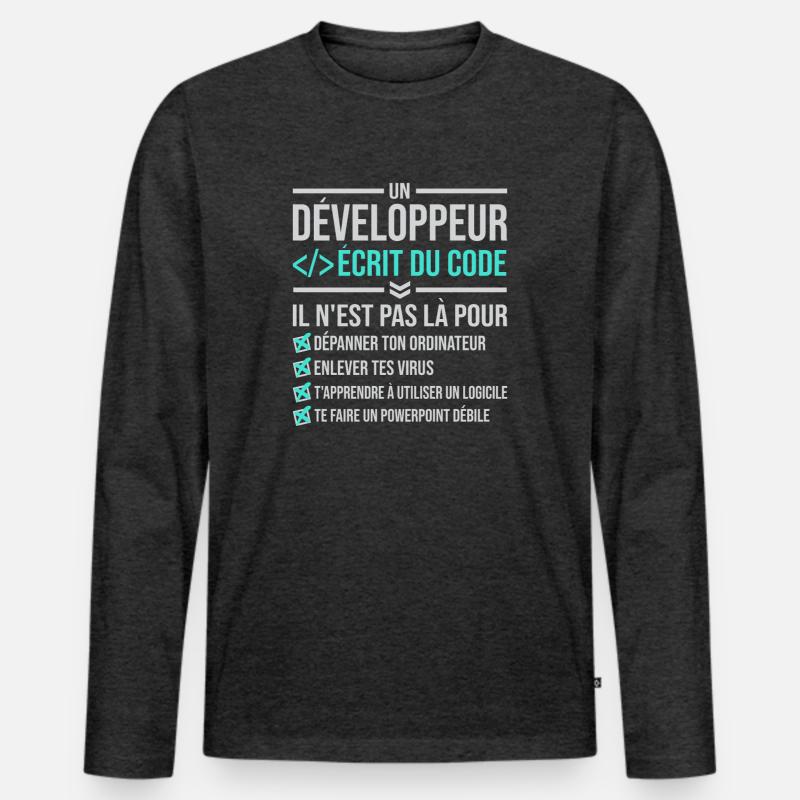 Developer Writing Code Men's Premium Organic Long Sleeve Shirt