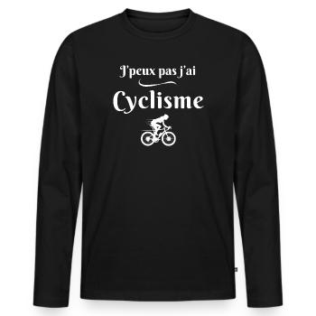 cycling, cycling, cycling - Men's Premium Organic Long Sleeve Shirt - black - Front - Nico (187cm)