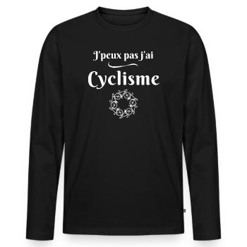 cycling, cycling, cycling - Men's Premium Organic Long Sleeve Shirt - black - Front - Nico (187cm)