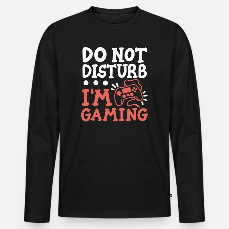 Gaming Gamer - Männer Premium Bio Langarmshirt - Schwarz
