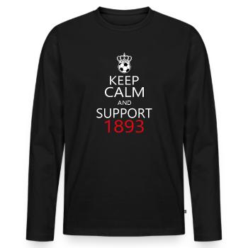 Support 1893 - Männer Premium Bio Langarmshirt - Schwarz - Vorne - Nico (187cm)