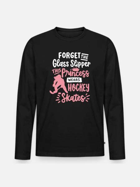 Eishockey Eishockeyspielerin - Männer Premium Bio Langarmshirt - Schwarz